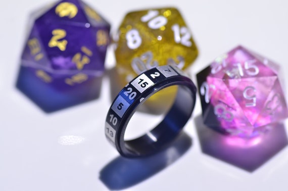 Dungeons and Dragons Dice Ring D20 Dice Number Spinner Ring 