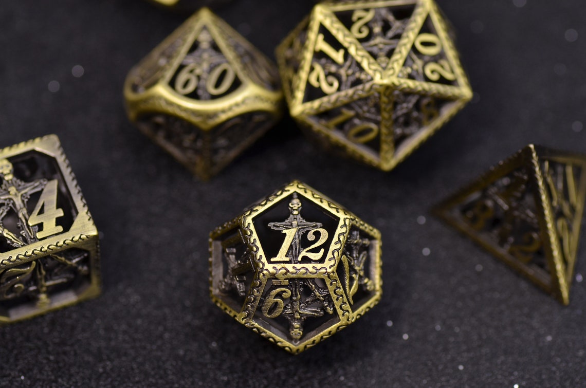 Balanced hollow metal dice Jesus Saves metal dnd dice Jesus Etsy