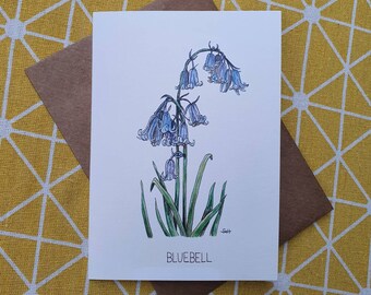 Bluebell Greetings Card - Art Card - Notecard