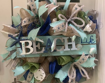 Mint green beach wreath