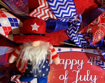 4th of July Gnome wreath!!!