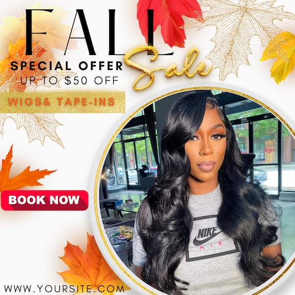 Fall wig install tape in special flyer template