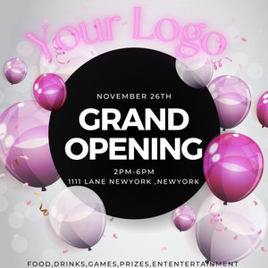 Grand opening editable instagram flyer template