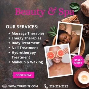 Spa facial massage body contour flyer template