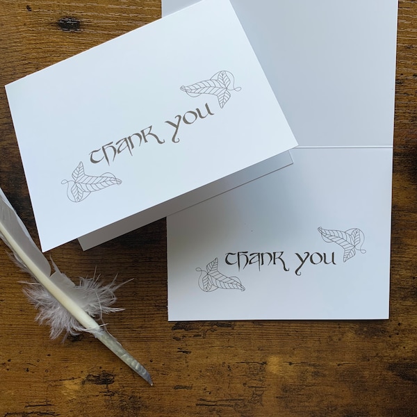 Blank Foldable Thank You Cards- Leaf of Lorien