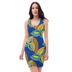 kente bodycon dress Ifè kente Mini-Midi dress – Chic In Prints main image 1