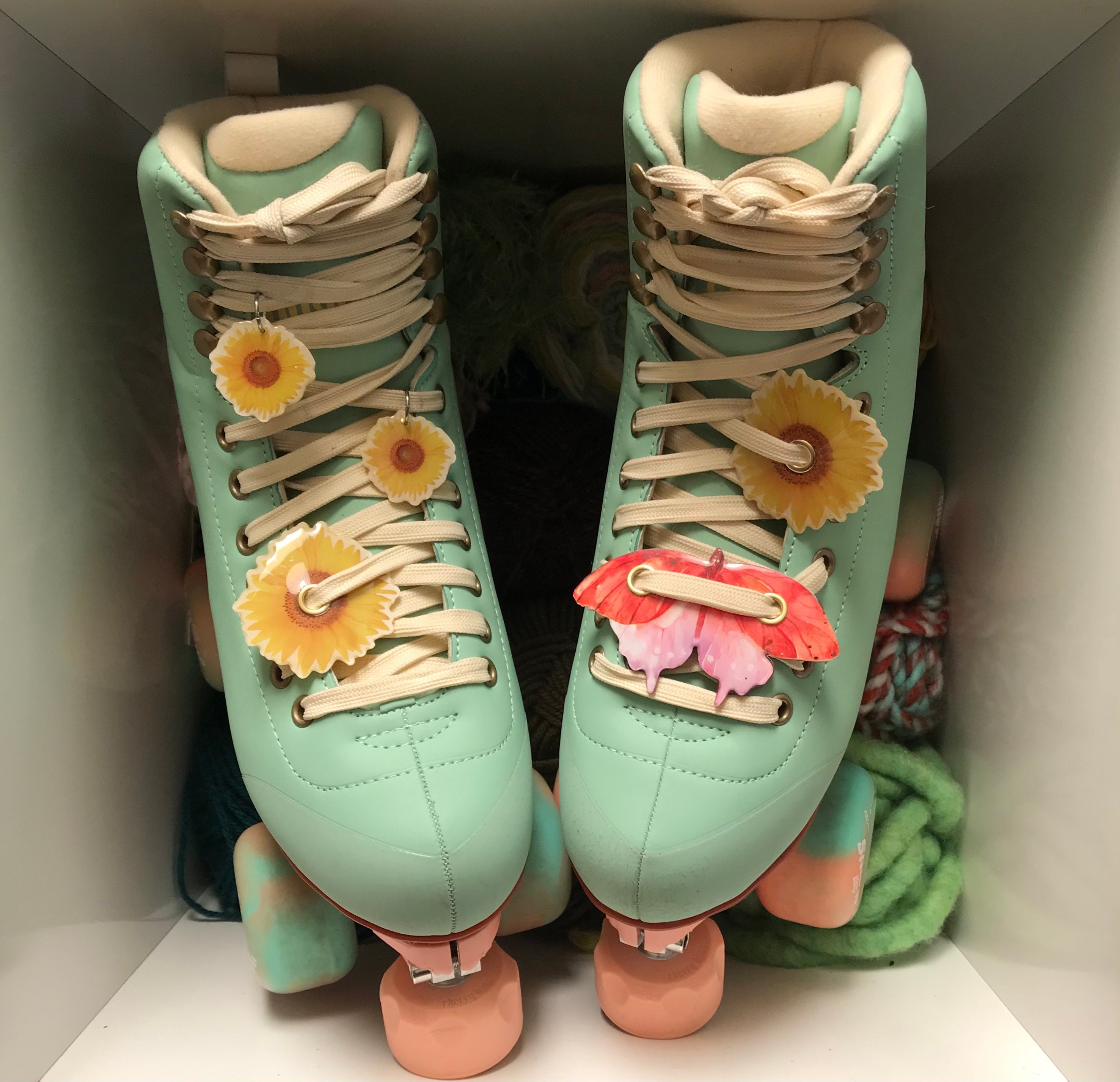 Roller Skate Accessories Pineapple Sunflower Roller Skate Etsy