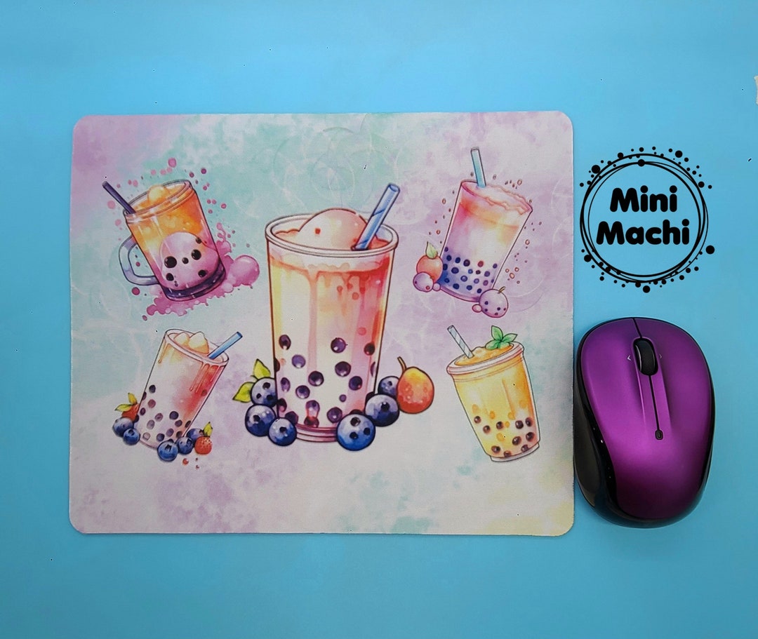 BOBA Mouse Pad Cute Kawaii Bubble Teas Mouse Pad Etsy