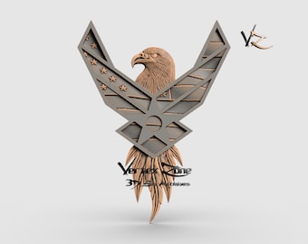 Eagle, 3D STL Model for Cnc users, CNC Router Engraver, V-Carve, Artcam, Vetric, CNC files, Wood, Art, Wall Decor