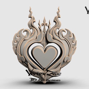 Flaming Heart, 3D Stl Model 10294, for CNC Router Engraver