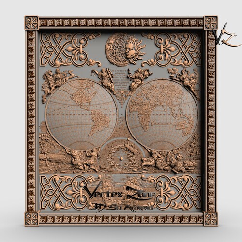 World Map 3D STL Model for CNC Router 3D Printer Engraver - Etsy