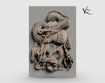 Dragon, 3D STL Model, CNC Router Engraver, Artcam, Aspire, CNC Files ...