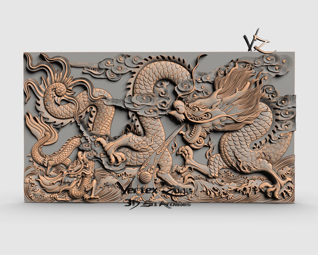 Dragon, 3D STL Model for Cnc Users, CNC Router Engraver, V-carve ...