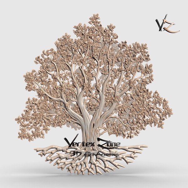 Tree of Life, 3D STL Model for Cnc users, CNC Router Engraver, V-Carve, Artcam, Vetric, CNC files, Wood, Art, Wall Decor