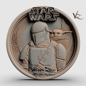 Star Wars, modèle 3D STL pour les utilisateurs de CNC, graveur de routeur CNC, V-Carve, Artcam, Vetric, fichiers CNC, bois, art, décoration murale