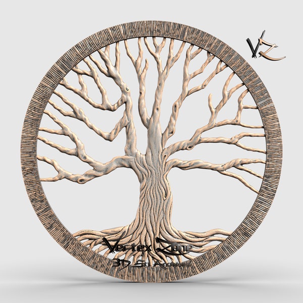 Tree of Life, 3D STL Model for Cnc users, CNC Router Engraver, V-Carve, Artcam, Vetric, CNC files, Wood, Art, Wall Decor