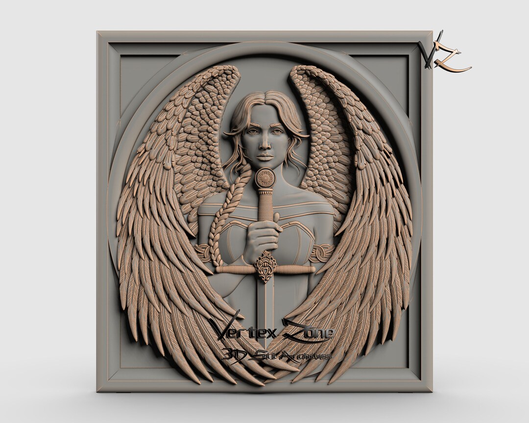 Angel Warrior, 3D STL Model for Cnc Users, CNC Router Engraver, V-carve ...
