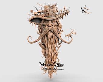 Wizard of the forest, 3D STL Model for Cnc users, CNC Router Engraver, V-Carve, Artcam, Vetric, CNC files, Wood, Art, Wall Decor