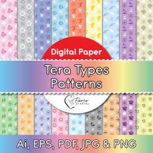 Papel digital con patrón de 18 tipos Tera