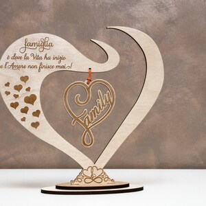 Cuore personalizzato in legno di betulla / Regalo di nozze/ San Valentino / festa della mamma