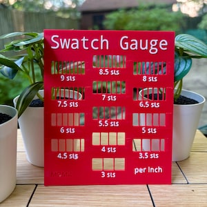 Quick Swatch Stitch Gauge for Measuring Knit/Crochet Spacing & Choosing Needle Size