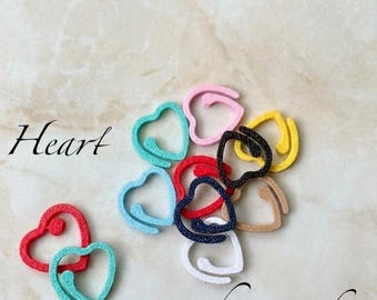 Heart Split-Ring Plastic Stitch Markers: Knitting & Crochet in Assorted Colours w/Flip-Top Tin