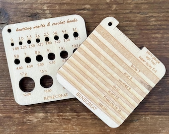 Knitting Needle Gauge and Wraps per Inch (WPI) Tool