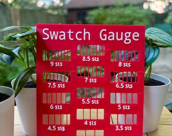 Quick Swatch Stitch Gauge for Measuring Knit/Crochet Spacing & Choosing Needle Size