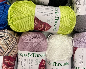 Silky Soft Rayon from Bamboo Yarn by Loops and Threads (1 skein)