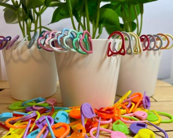 Split-Ring Metal Stitch Markers: Knitting & Crochet, Flip-top Tin