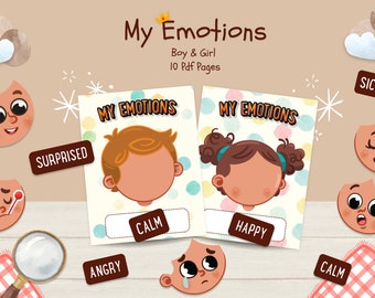 Peuter Emotie Activiteit Set - Jongen en Meisje Versies Autisme Activiteiten Afdrukbare Emoties Activiteiten Montessori Materialen