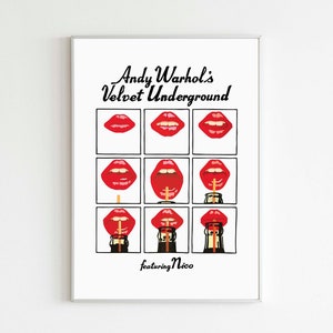 Andy Warhol Banana Poster - Velvet Underground - Red Lips - Cola - Retrospective Pop Art Print - Digital Download