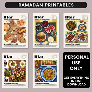 Decoración de Ramadán imprimible, mesa Iftar, decoración de arte de pared de Ramadán, impresión de Ramadán, cartel de comida Iftar, regalos de Ramadán, arte de pared musulmán, ayuno