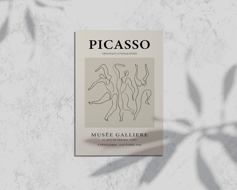 Pablo Picasso Art Exhibition Poster Drawing Art Vintage Etsy