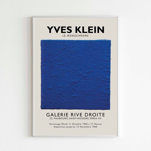 Yves Klein Monochrome Blue Poster Pontone Colour Exhibition Etsy