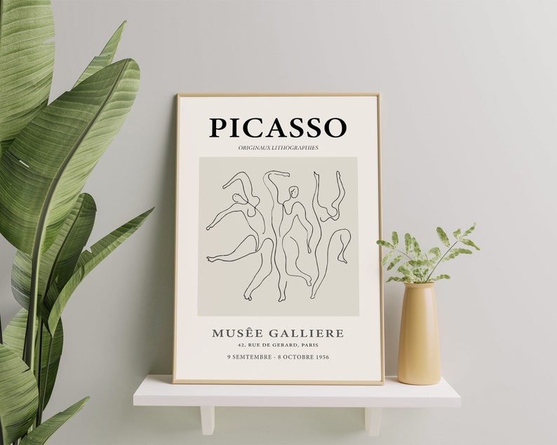 Pablo Picasso Art Exhibition Poster Drawing Art Vintage Etsy