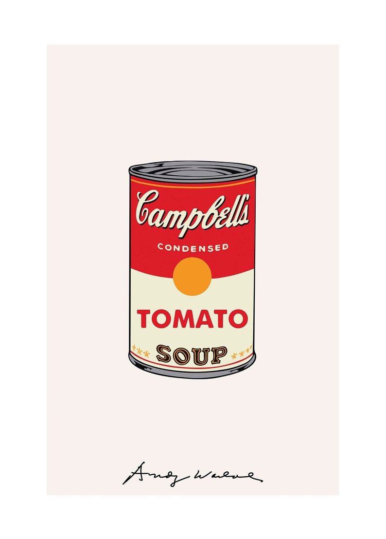 Andy Warhol Tomato Soup Andy Warhol Art Print Etsy