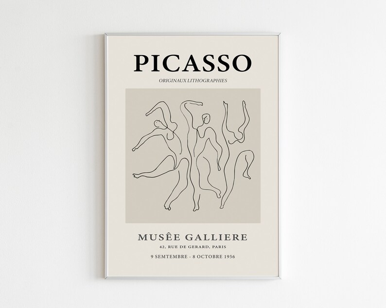 Pablo Picasso Art Exhibition Poster Drawing Art Vintage Etsy