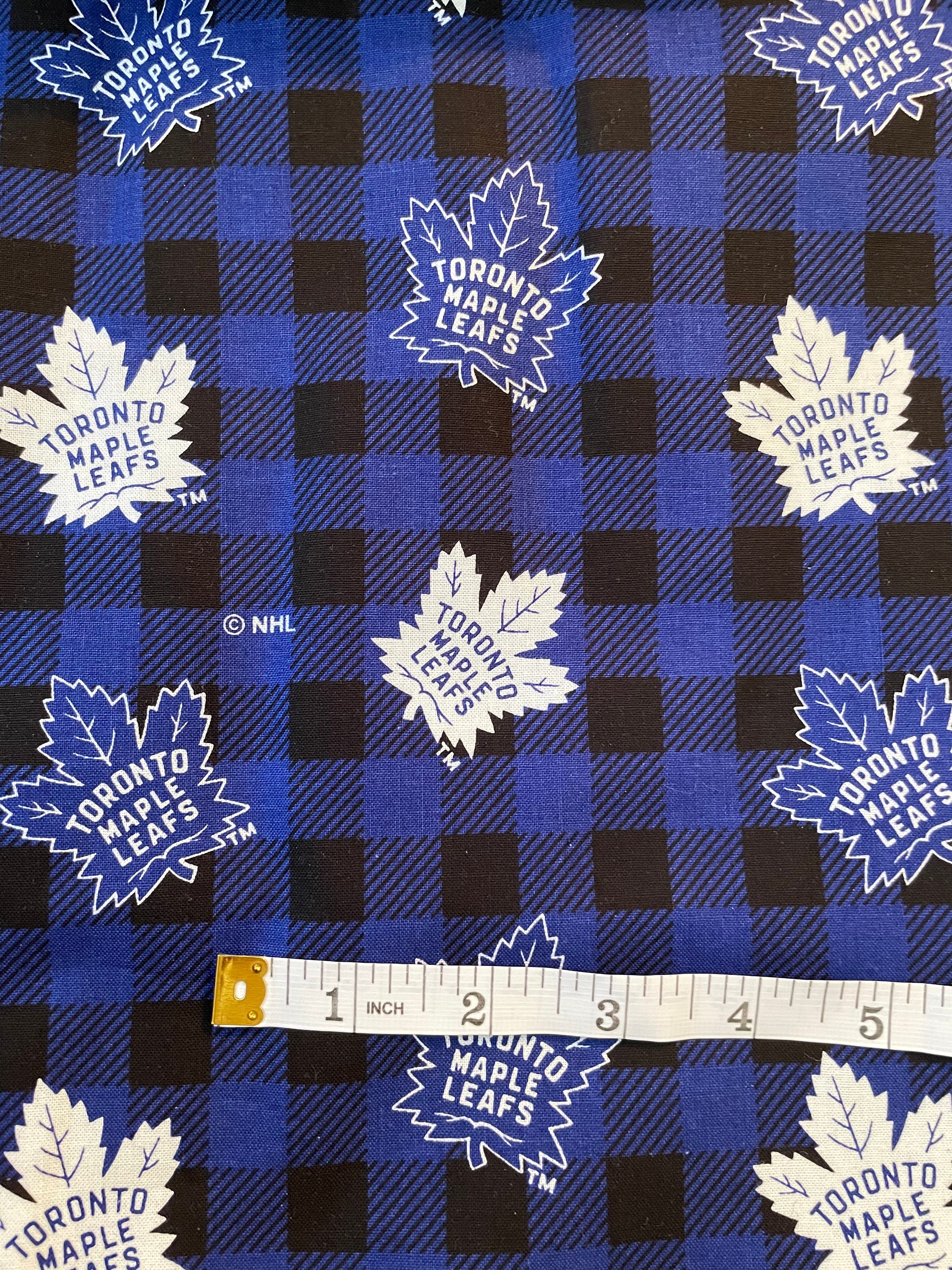 Toronto Maple Leafs Fabric Licensed Blue Plaid Fabric Maple Etsy