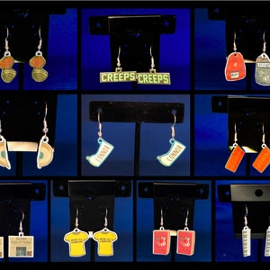 Broadway inspired props earrings (Hadestown, Be More Chill, Hedwig, Dear Evan Hansen, Beetlejuice, Newsies, The Prom, Mean Girls, etc.)