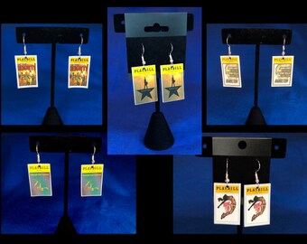 Playbill earrings - Hamilton, In the Heights, Lin-Manuel Miranda Musicals