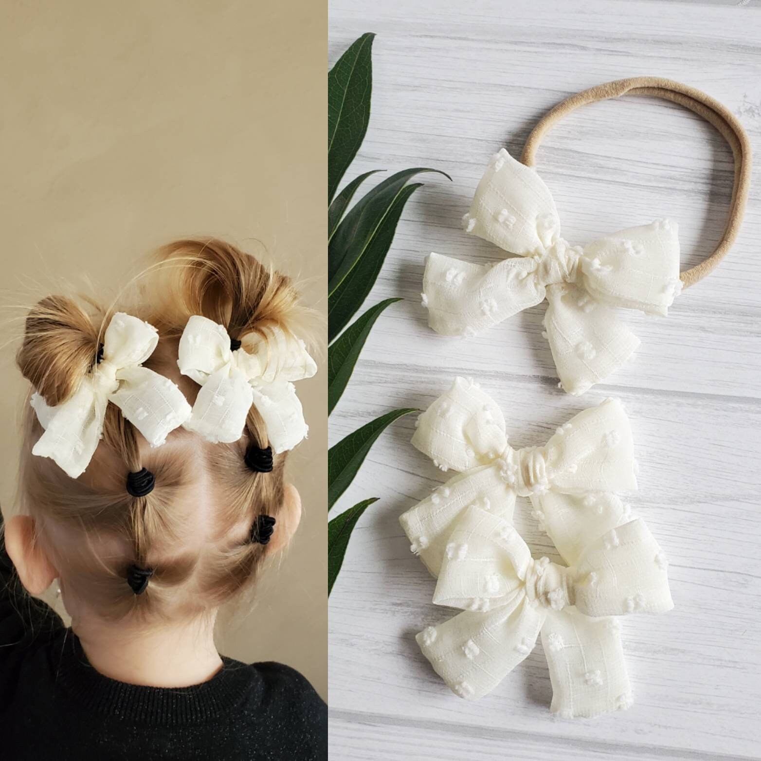 Ivory Velvet Hair Bow Barrette – ALEXANDRAKING