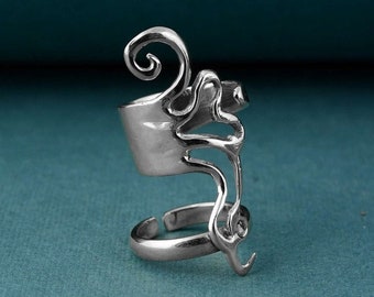 Arthritis finger splint for bending sideways lateral deviation sterling silver 925, brass or copper ring for Ehlers Danols, EDS