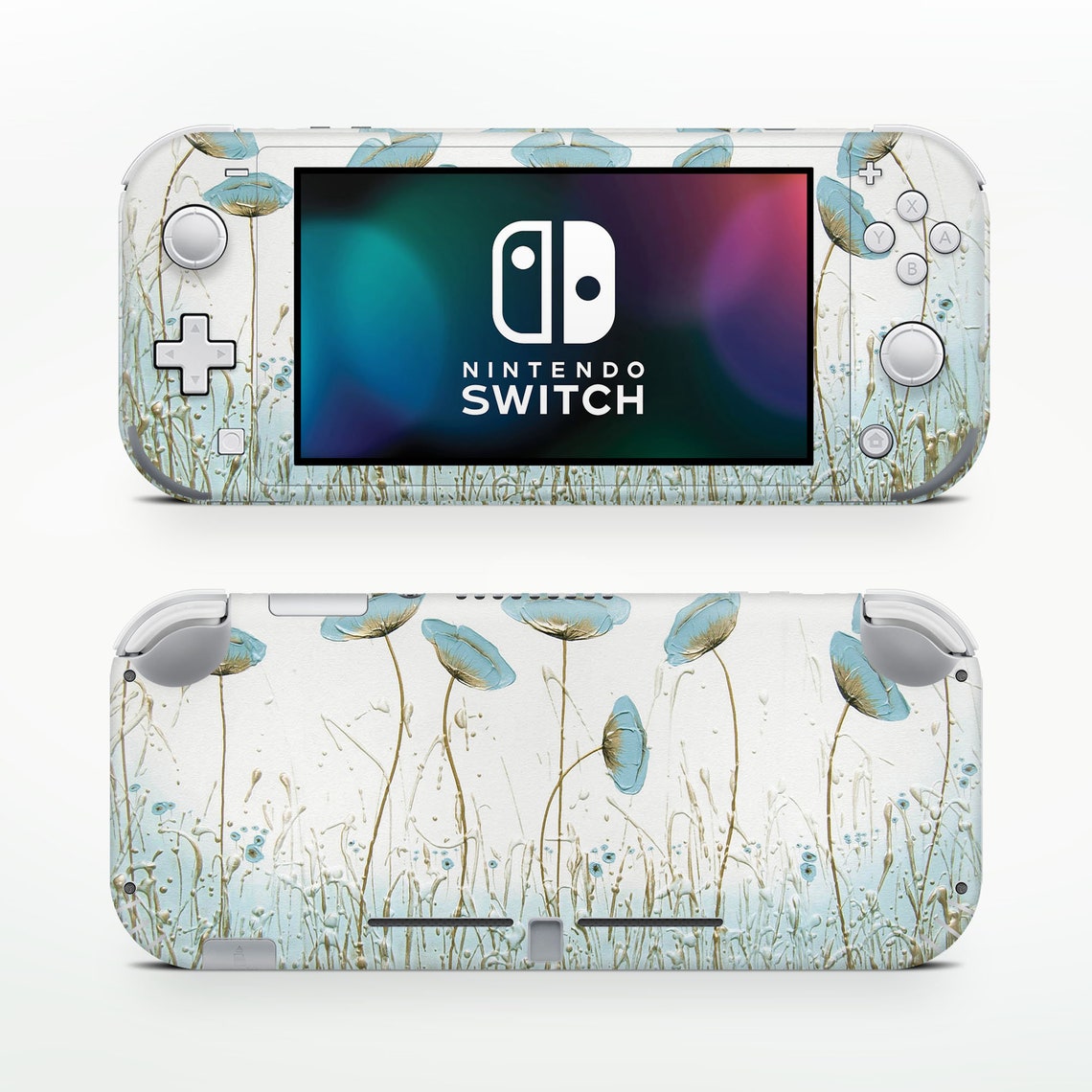 Floral Blue Oil Painting Nintendo Switch Lite Skin Full Wrap Etsy