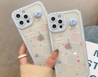 Embroidery Kawaii Cute Fluff Flowers Clear Soft iPhone Case Apple iPhone 13 12 11 pro max X XS XR 7 8 Plus Phone Shell Back Cover Embroidery Kawaii Cute Fluff Flowers Clear Soft iPhone Case Apple iPhone 13 12 11 pro max X XS XR 7 8 Plus Phone Shell Back Cover