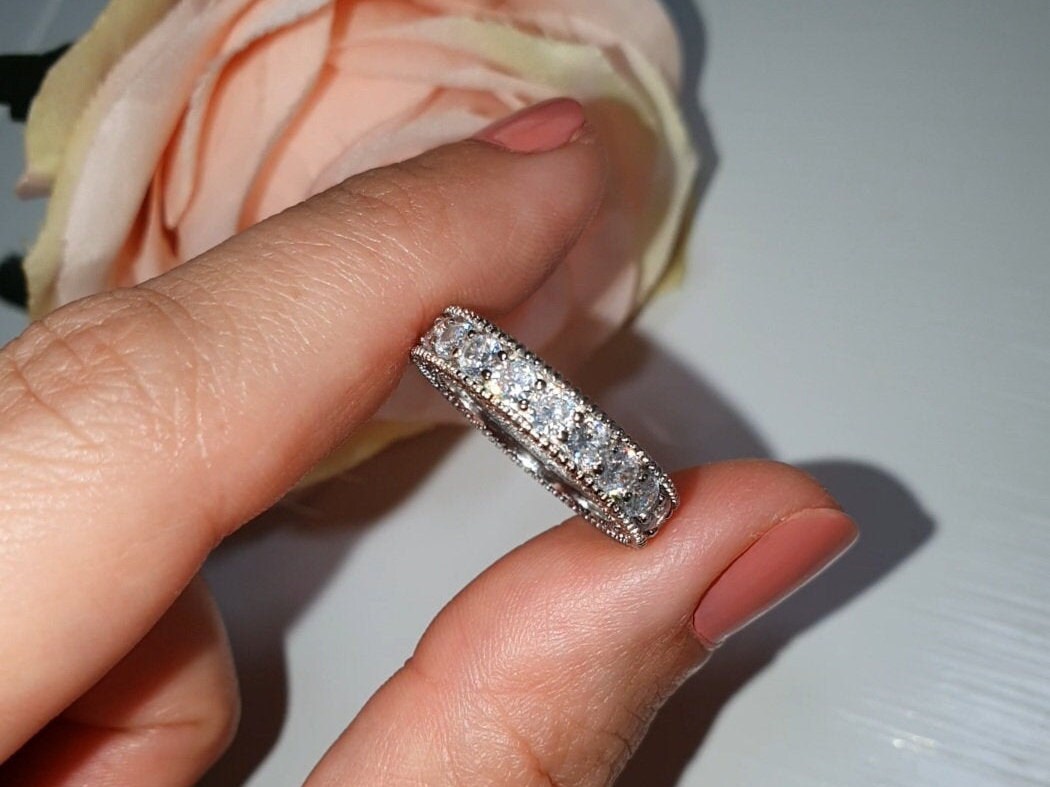 18K White Gold plated on 925 Sterling SilverAAAAA CZsparkles Etsy