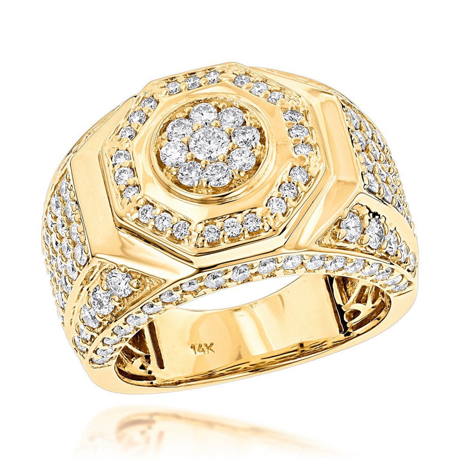 Cubic zirconia CZ Gem Men's Ring in Solid 925 Sterling Etsy