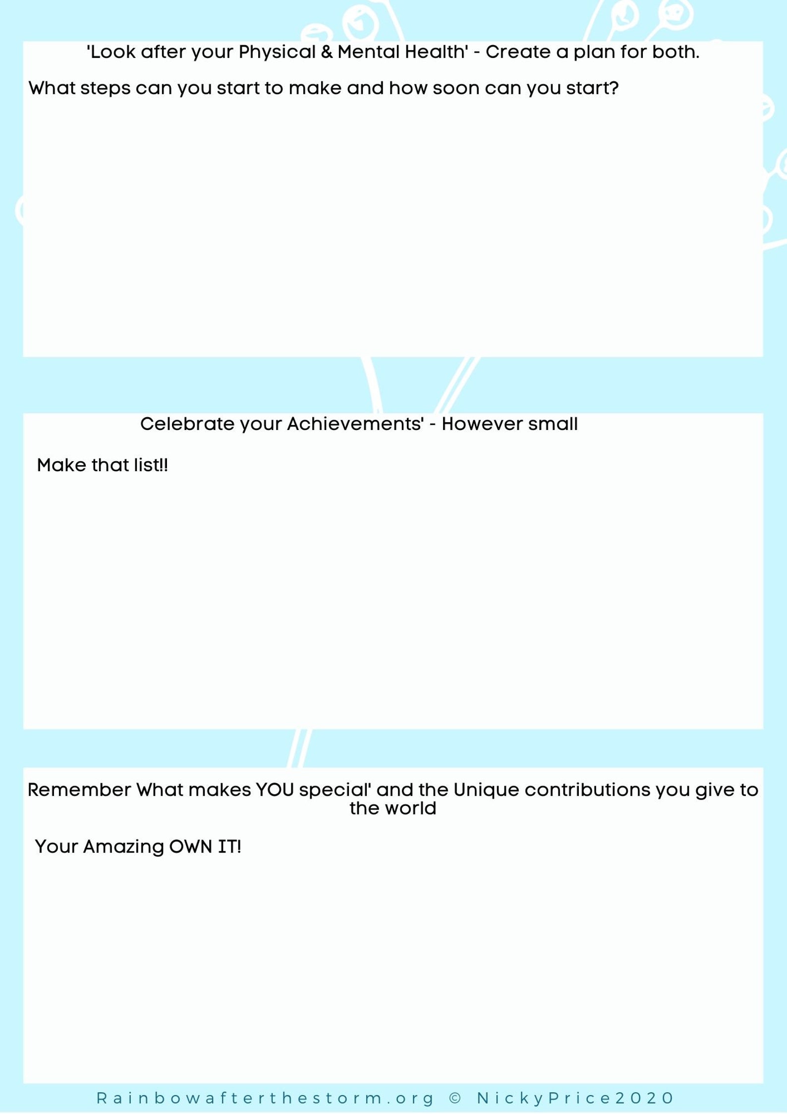 Building Resilience - Printable & PDF Workbook 9 Pages, Self Care, Help ...