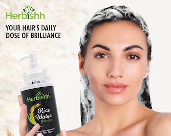 Shampoo vegano all'acqua di riso da 400 ML per uomini e donne - Herbishh