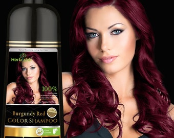 Hair Color Shampoo for Gray Hair–Natural Hair Dye Shampoo–Colors Hair in Minutes–Lasts UpTo 3-4 Weeks–500 ML–3-In-1 Hair Color (BURGUNDY)
